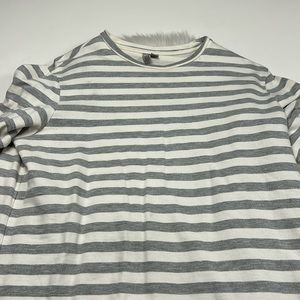 ASOS Gray and White Striped Long Sleeve Sweatshirt Dress Size 6